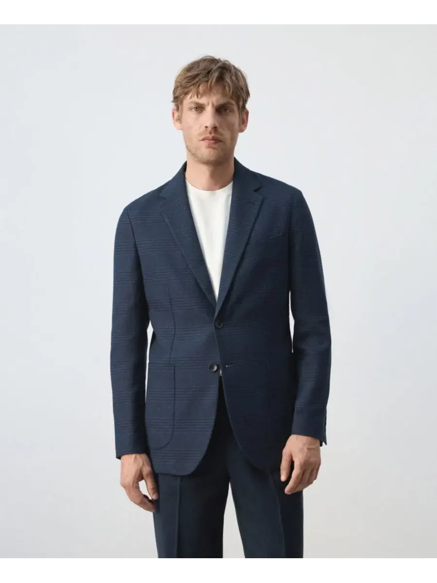 Мужской пиджак с принтом в полоску, Slim Fit MANGO