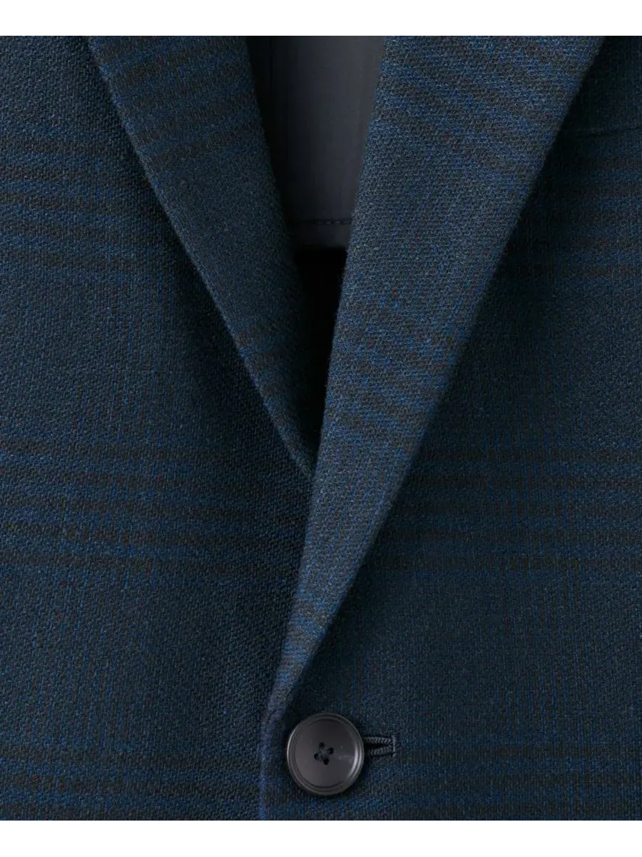 Мужской пиджак с принтом в полоску, Slim Fit MANGO — изображение 3 из 7, темно-синий