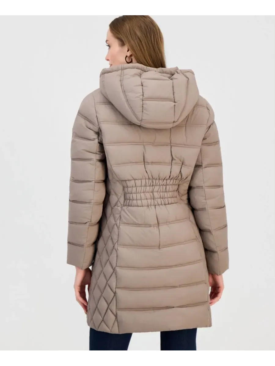 Женское пуховое пальто с капюшоном Michael Kors — изображение 2 из 3, тауп