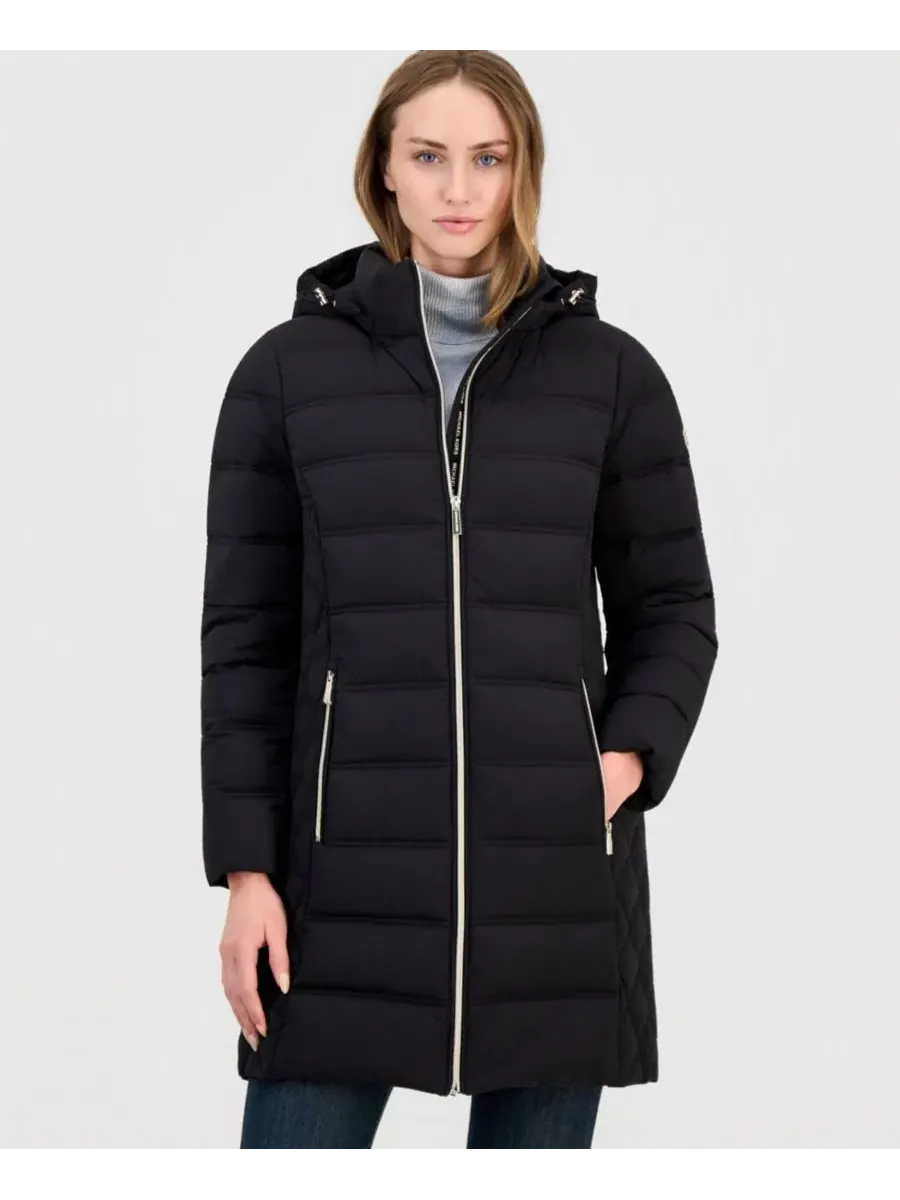 Женский пуховик с капюшоном и молнией Michael Kors