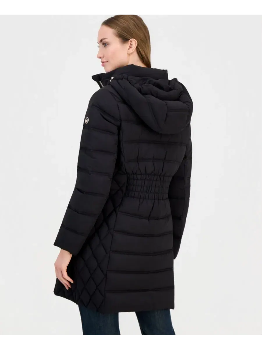 Женский пуховик с капюшоном и молнией Michael Kors — изображение 2 из 3, черный