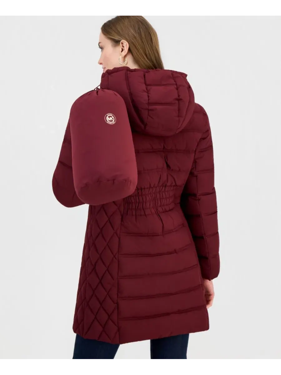 Женское пуховик-парка с капюшоном Michael Kors — изображение 5 из 5, глубокий красный