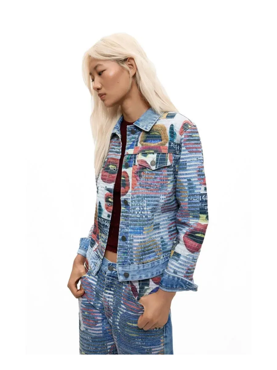 Джинсовая куртка с графическим принтом Desigual