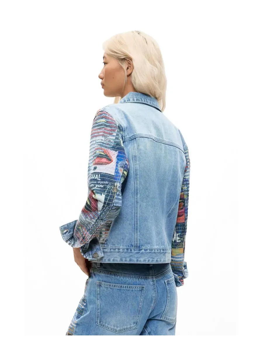 Джинсовая куртка с графическим принтом Desigual — изображение 2 из 6, синий