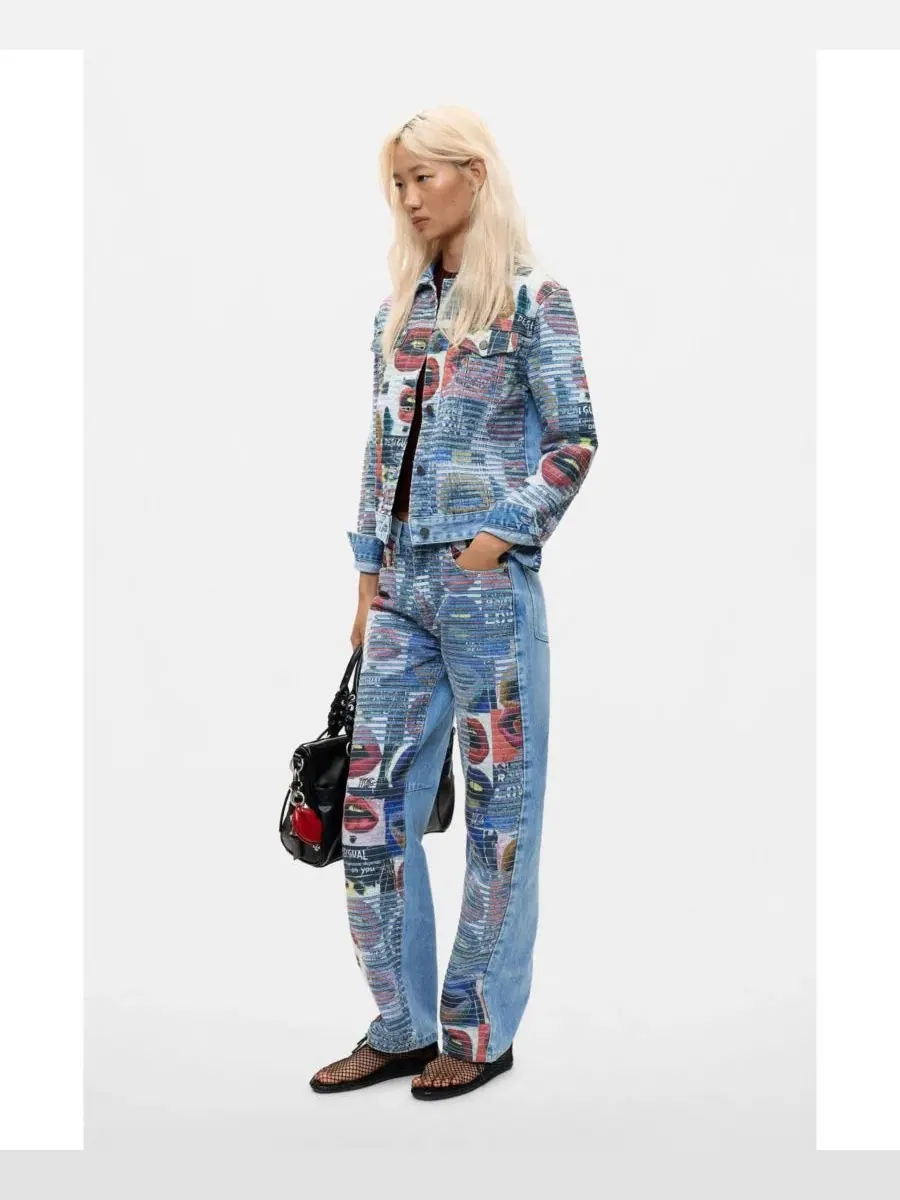 Джинсовая куртка с графическим принтом Desigual — изображение 5 из 6, синий