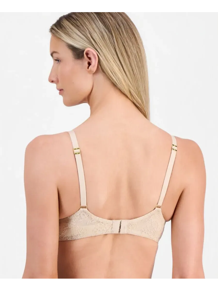 Бюстгальтер-бралетт с кружевом, на бретелях Lauren Ralph Lauren, Light Truffle — изображение 4 из 6