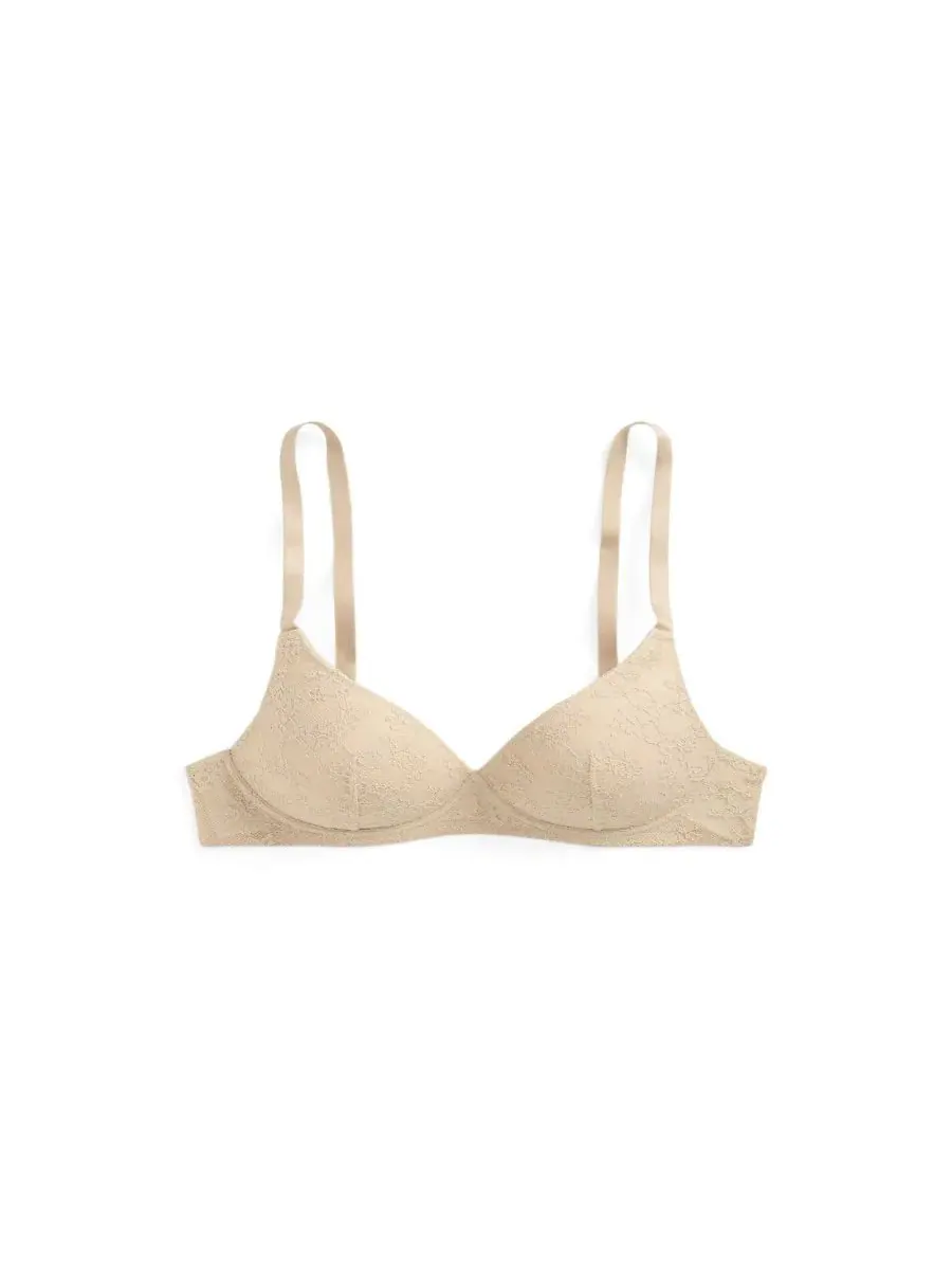 Бюстгальтер-бралетт с кружевом, на бретелях Lauren Ralph Lauren, Light Truffle — изображение 6 из 6