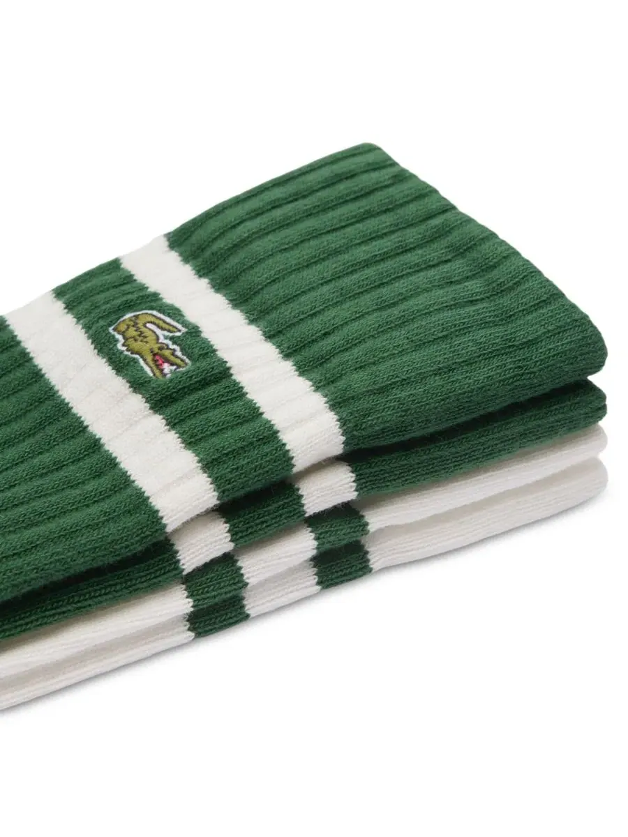 Носки мужские Lacoste средней высоты, комплект из 2 пар — изображение 2 из 4, зеленый/белый