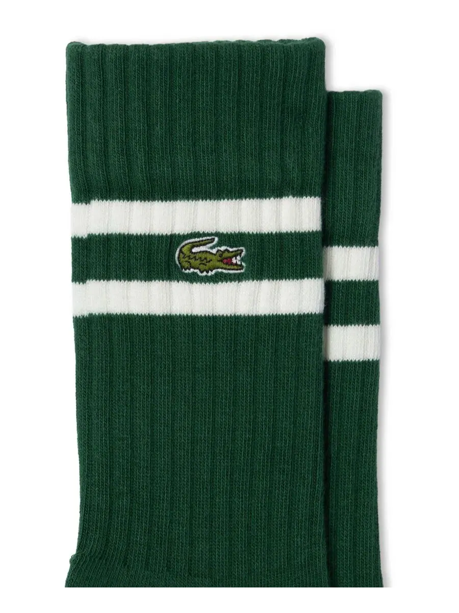 Носки мужские Lacoste средней высоты, комплект из 2 пар — изображение 3 из 4, зеленый/белый