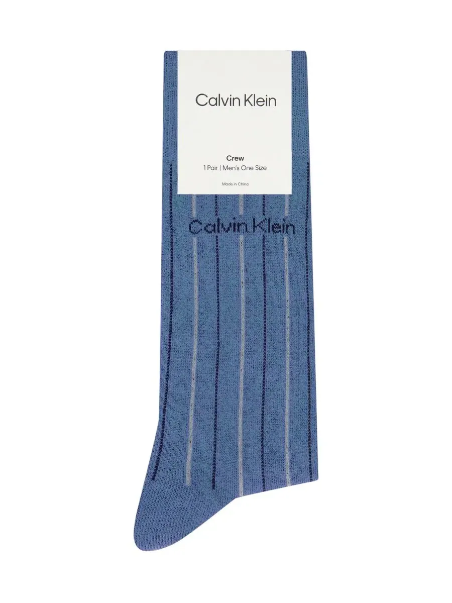 Мужские хлопковые носки средней высоты Calvin Klein — изображение 2 из 4, синий