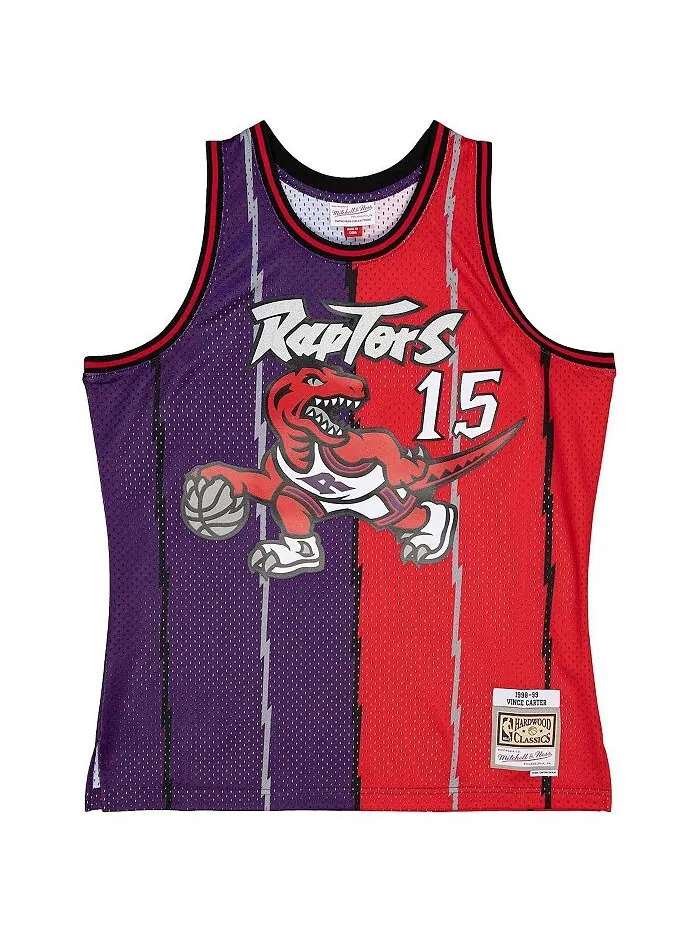 Мужская джерси Vince Carter пурпурно-красная Toronto Raptors Big and Tall Hardwood Classics 1998-99 — изображение 2 из 6
