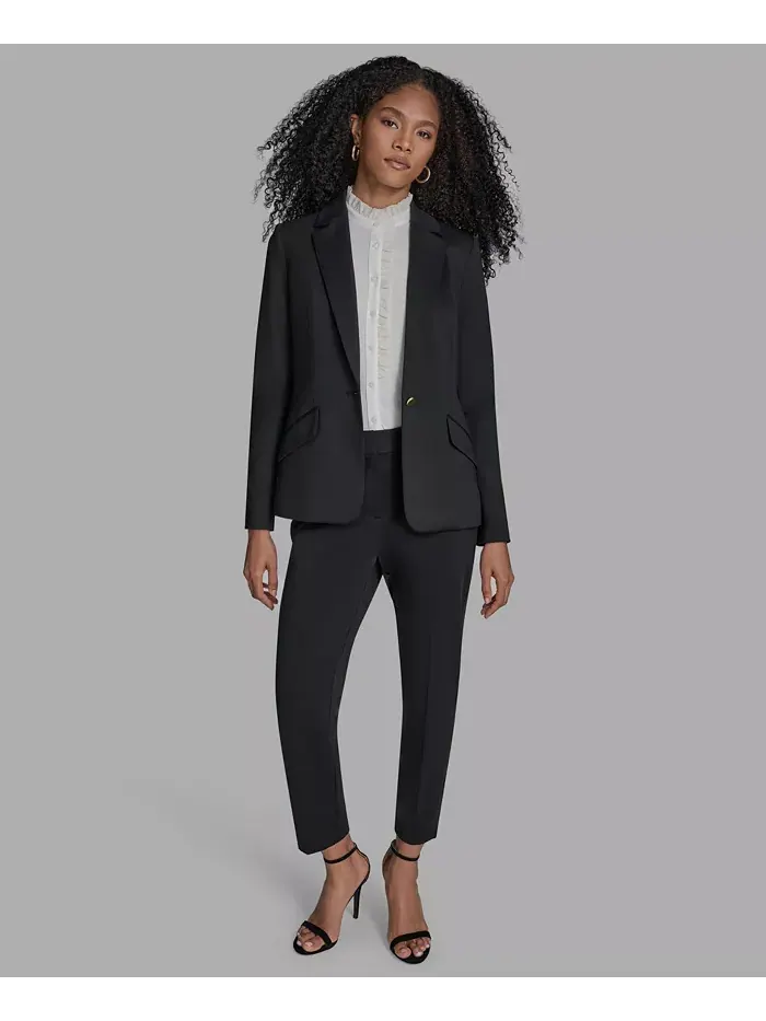 Женская куртка с подкладкой на плечах и одной пуговицей BCBG — изображение 2 из 7, черный