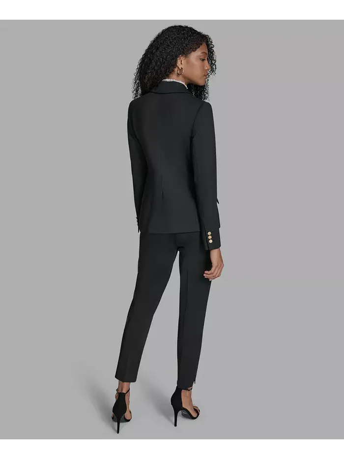Женская куртка с подкладкой на плечах и одной пуговицей BCBG — изображение 5 из 7, черный