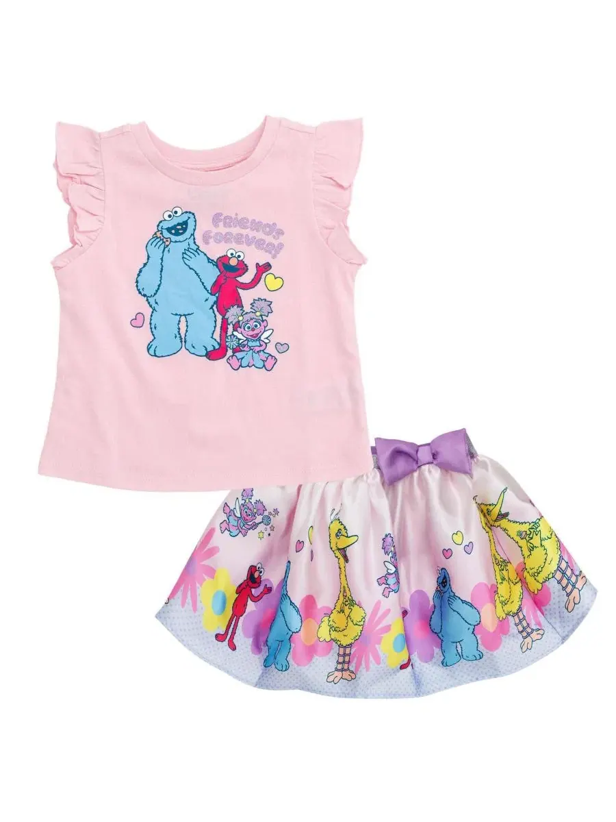 Комплект из топа и юбки с персонажами Улицы Сезам Sesame Street Sesame Street Pink