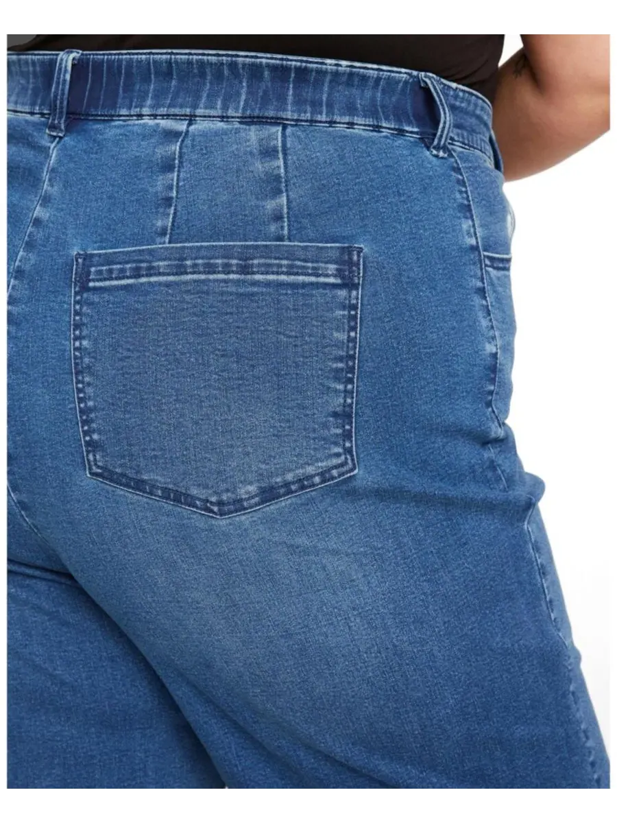 Джинсы с высокой посадкой и широкими штанинами Carrie High Rise Wide Leg True Blue — изображение 3 из 3, синий