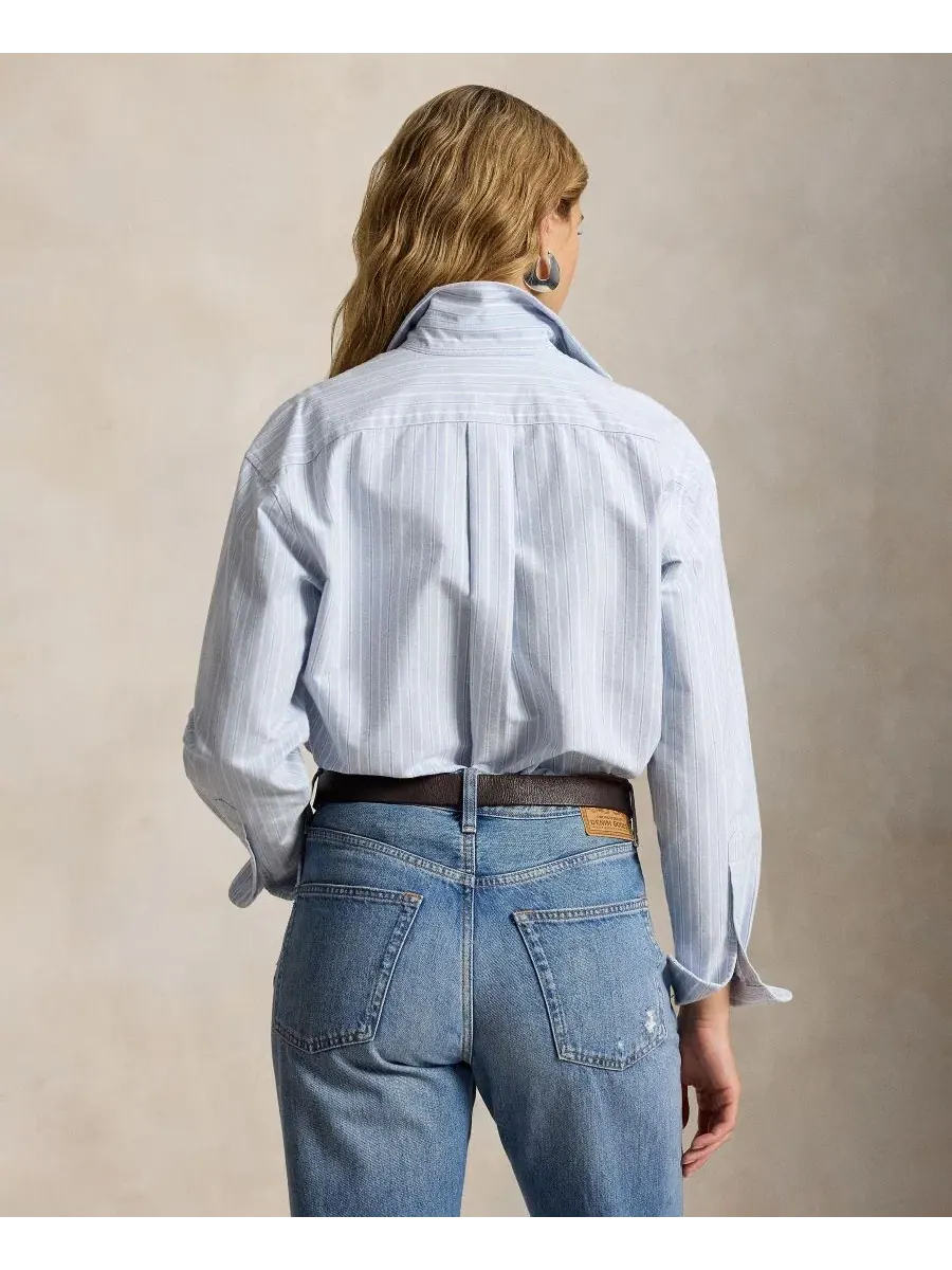 Женская рубашка с воротником свободного кроя Polo Ralph Lauren — изображение 4 из 5, синий мульти