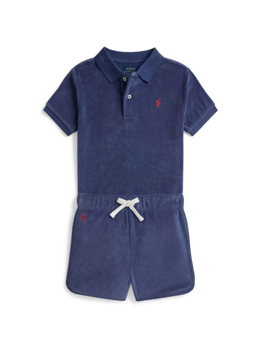 Комплект из поло и шорт с коротким рукавом, с вышивкой Polo Ralph Lauren