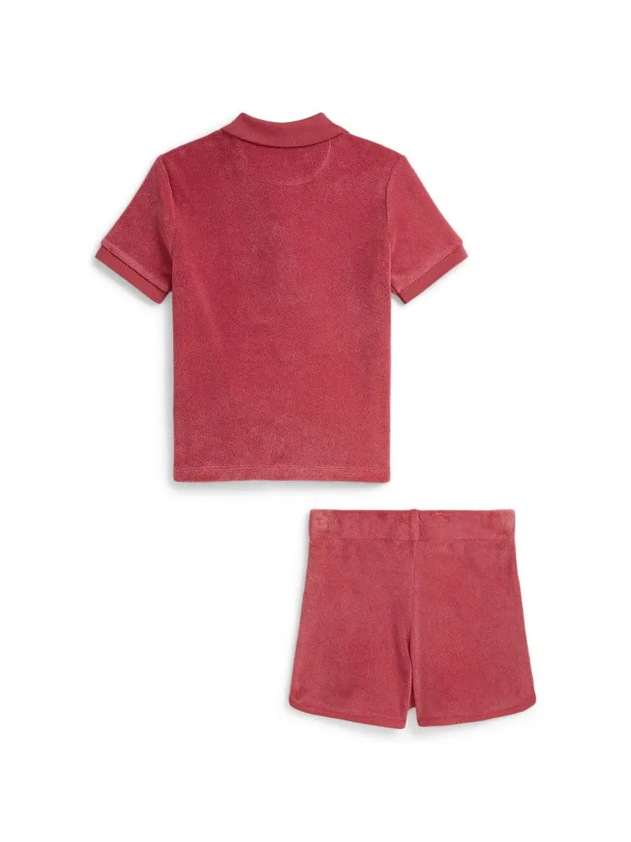 Комплект из поло и шорт с коротким рукавом Polo Ralph Lauren — изображение 2 из 4, красный