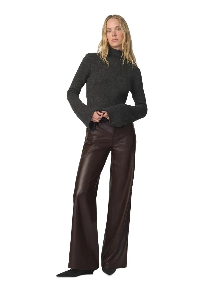 Штаны с широкими штанинами из кожзама Lou Lou Joe's Jeans — изображение 6 из 6, коричневый