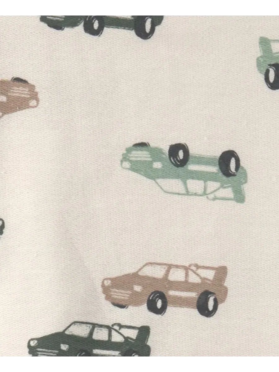 Комплект из футболки и брюк с принтом машинок Carter's — изображение 3 из 4, кремовый/серый