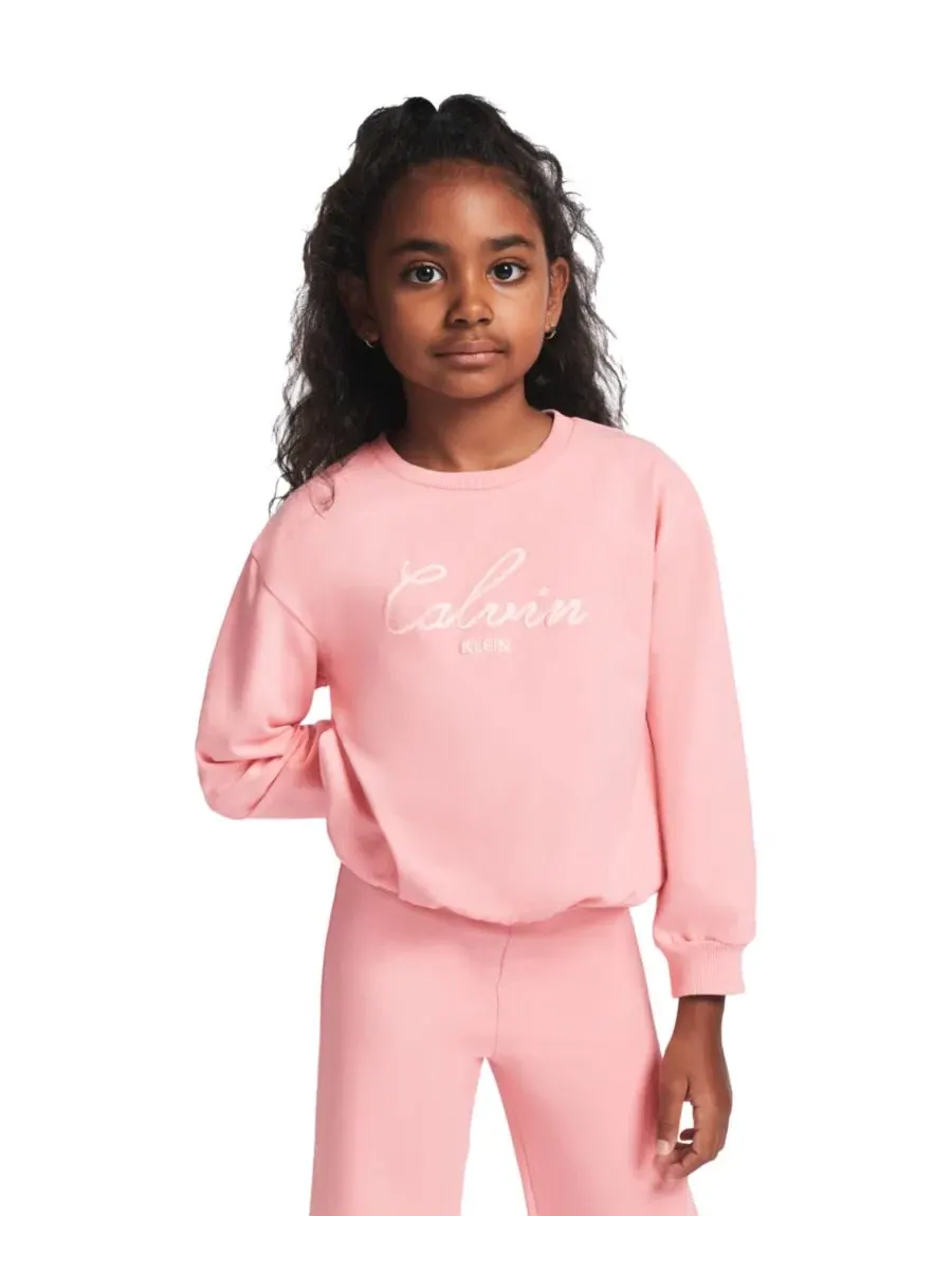 Комплект из свитшота и брюк Calvin Klein — изображение 3 из 9, розовый