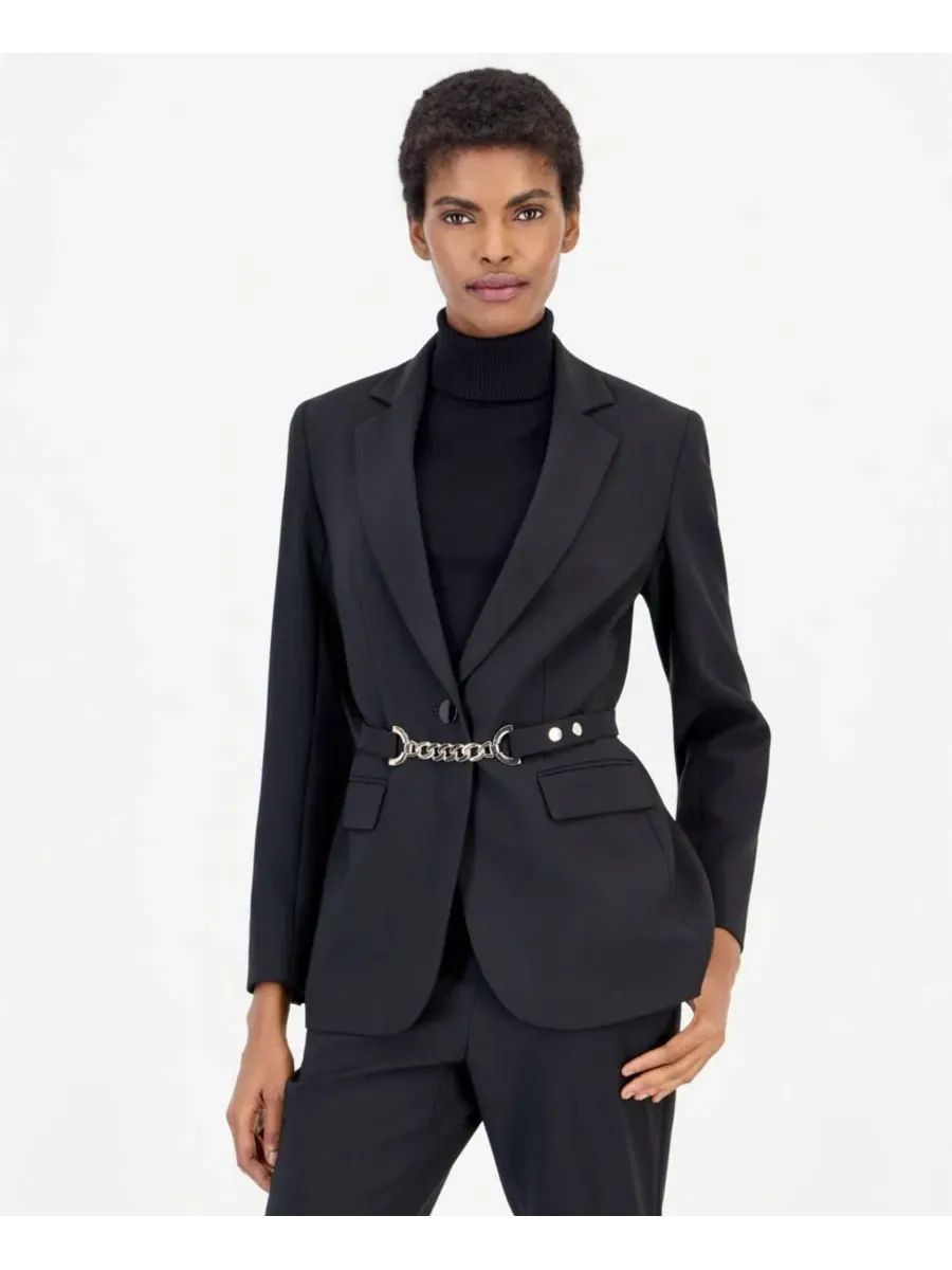 Женский пиджак с лацканами и поясом Anne Klein