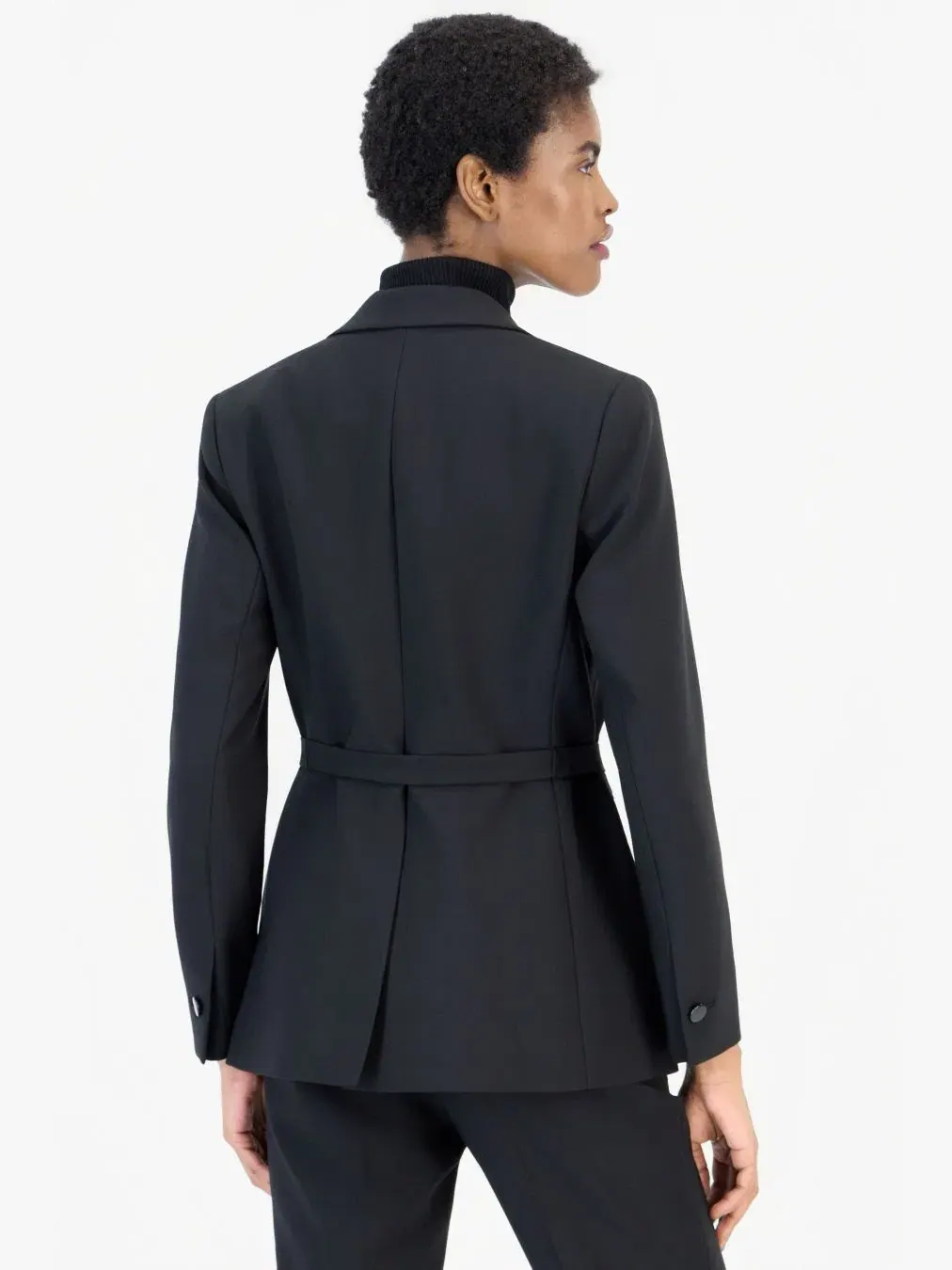 Женский пиджак с лацканами и поясом Anne Klein — изображение 4 из 5, черный