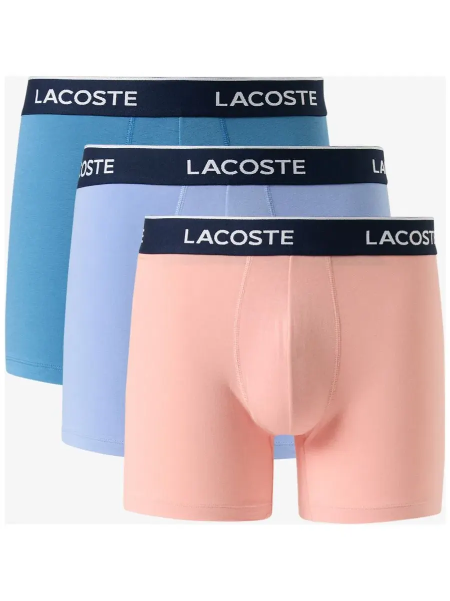 Трусы-боксеры мужские, комплект из 3 шт., с принтом Lacoste