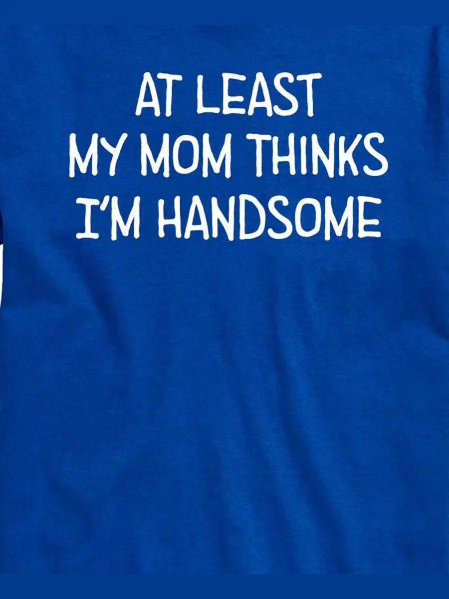 Мужская футболка с коротким рукавом с принтом My Mom Thinks Im Handsome AIRWAVES — изображение 3 из 3, синий