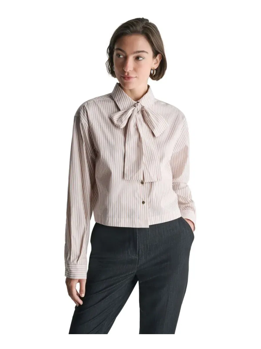 Блуза женская с длинным рукавом, с галстуком BCBG