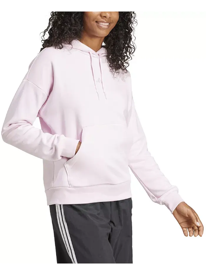 Женская толстовка с длинными рукавами и логотипом Essentials adidas — изображение 3 из 5, прозрачный розовый/белый