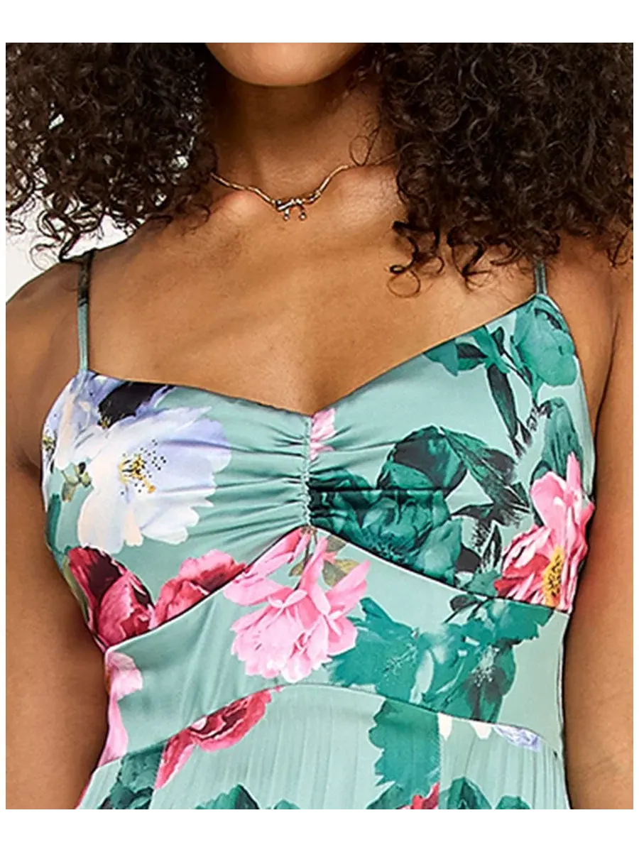 Платье-макси с принтом, модель Floral Tie-Back Pleated KATIA RAE — изображение 3 из 6, мульти