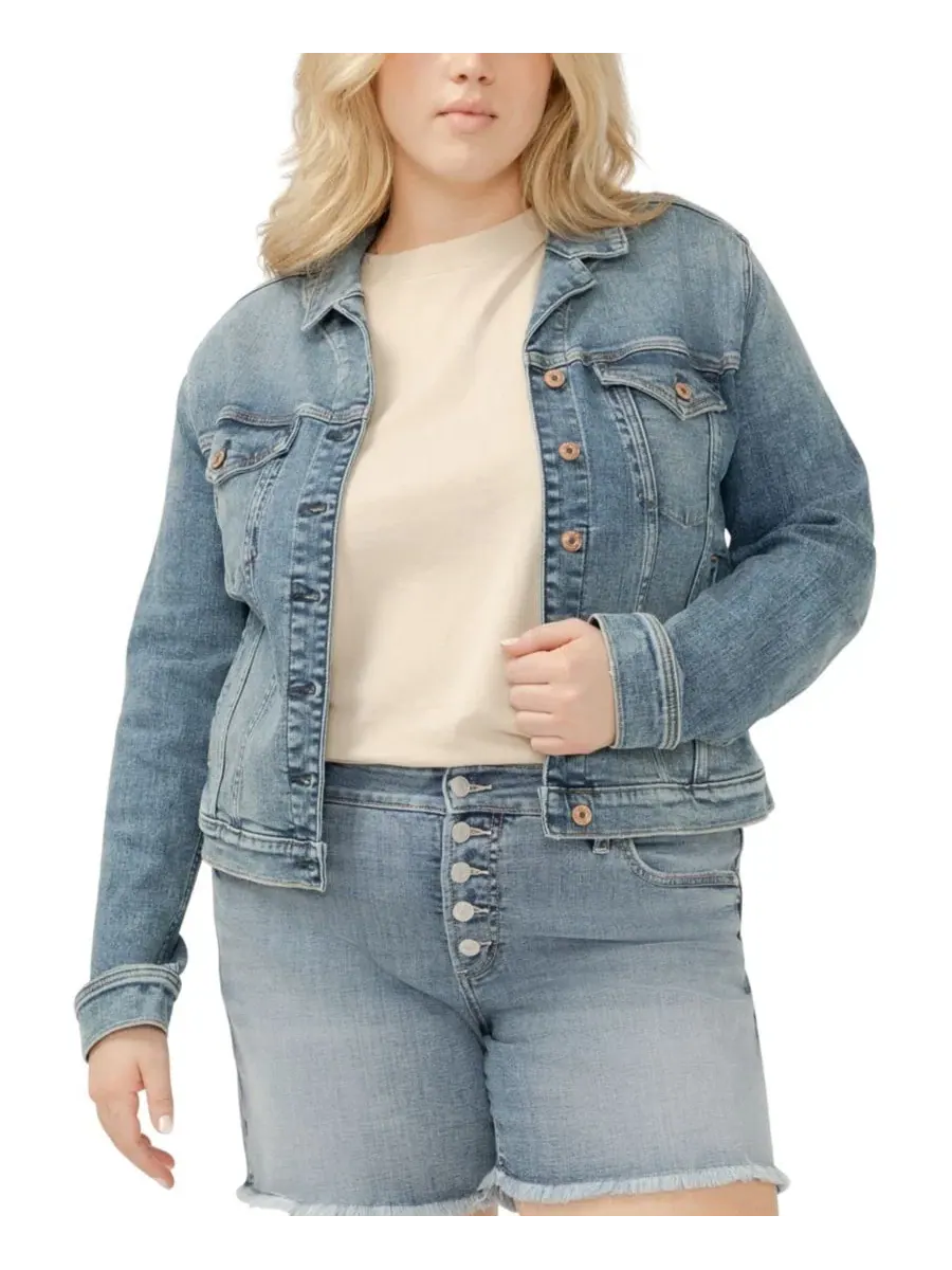 Джинсовая куртка с вырезом большого размера Silver Jeans Co.