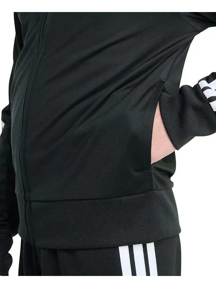 Большая детская трикотажная куртка с длинным рукавом на молнии Essential adidas — изображение 5 из 8, черный