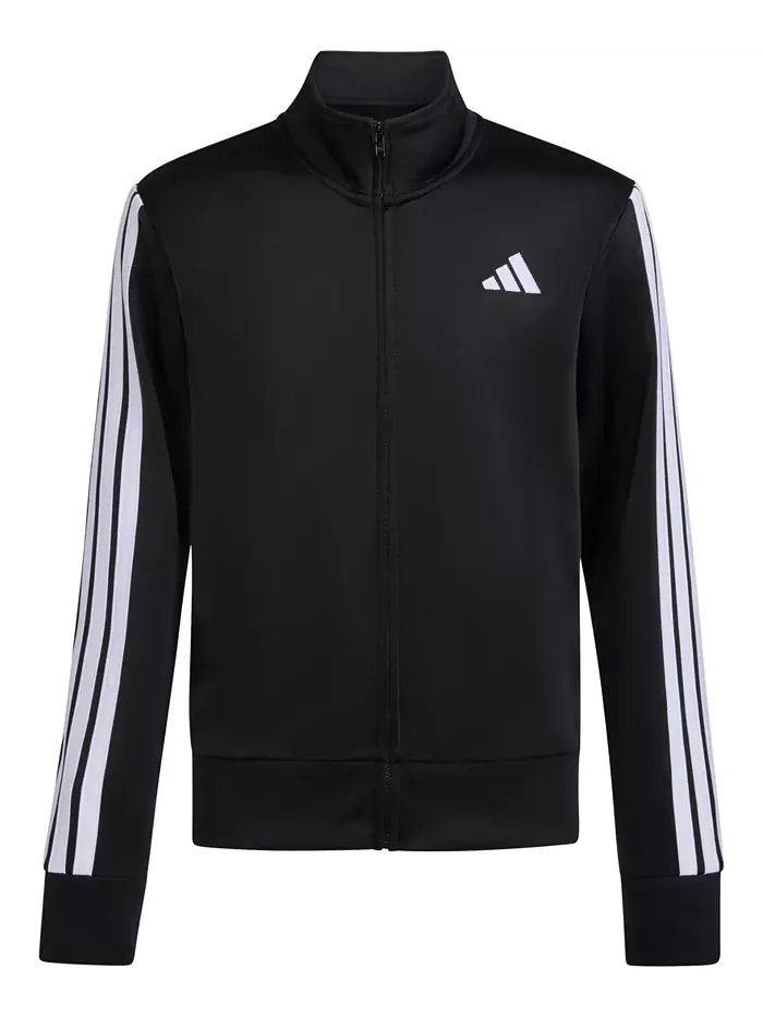 Большая детская трикотажная куртка с длинным рукавом на молнии Essential adidas — изображение 6 из 8, черный