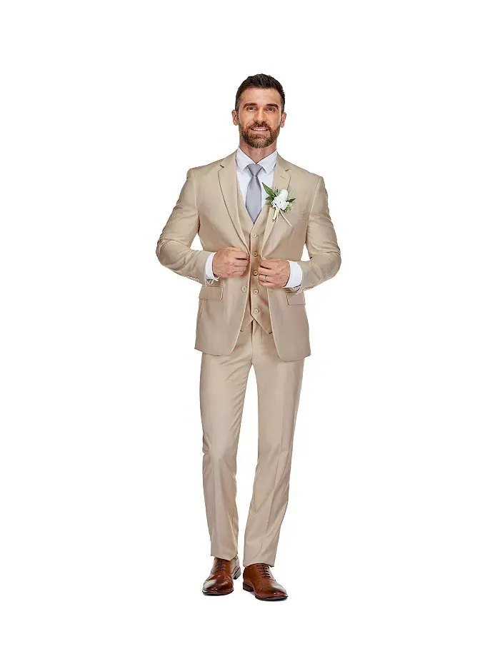 Мужской трехкомпонентный костюм Slim Fit с жилетом Braveman