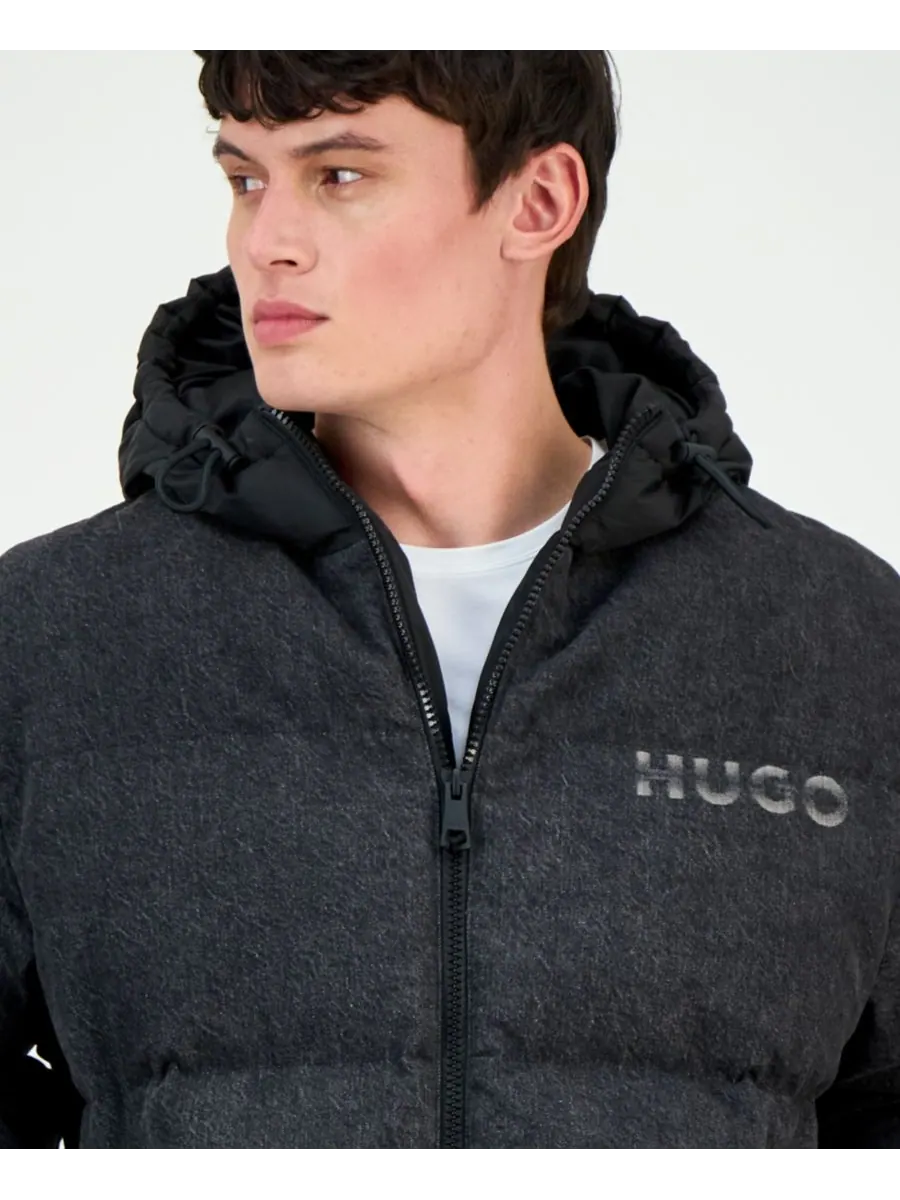 Мужская куртка Bowan с застежкой-молнией и капюшоном Hugo Boss — изображение 3 из 4, черный