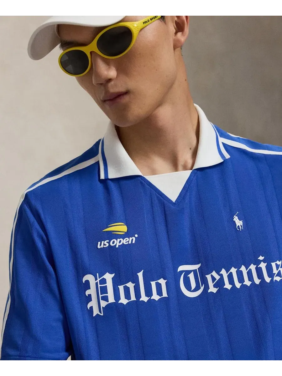 Мужская поло-рубашка с принтом US Open, модель Polo Tennis Polo Ralph Lauren — изображение 3 из 6, синий