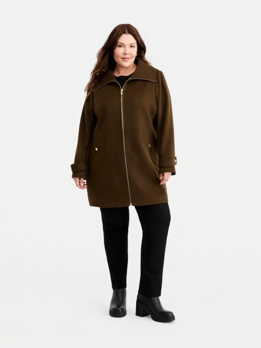 Пальто с воротником и застежкой-молнией Michael Kors, Duffle