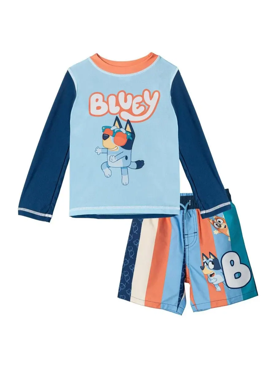 Комплект из рашгарда с длинным рукавом и плавок Bluey