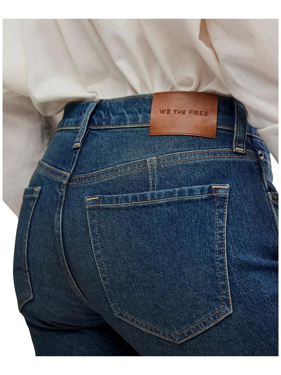 Джинсы зауженные с высокой посадкой Edie High-Rise Tapered Jeans Free People — изображение 4 из 5, синий