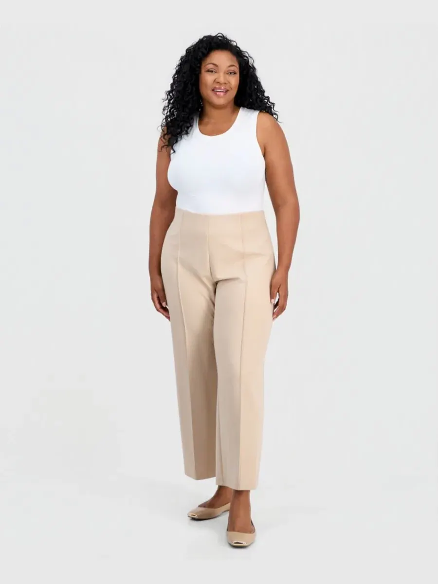 Брюки прямого кроя с широкой штаниной Plus Size JM Collection