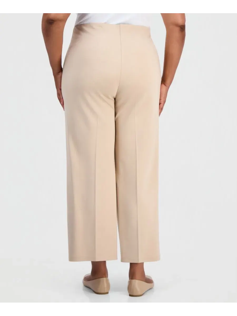Брюки прямого кроя с широкой штаниной Plus Size JM Collection — изображение 4 из 4, коричневый