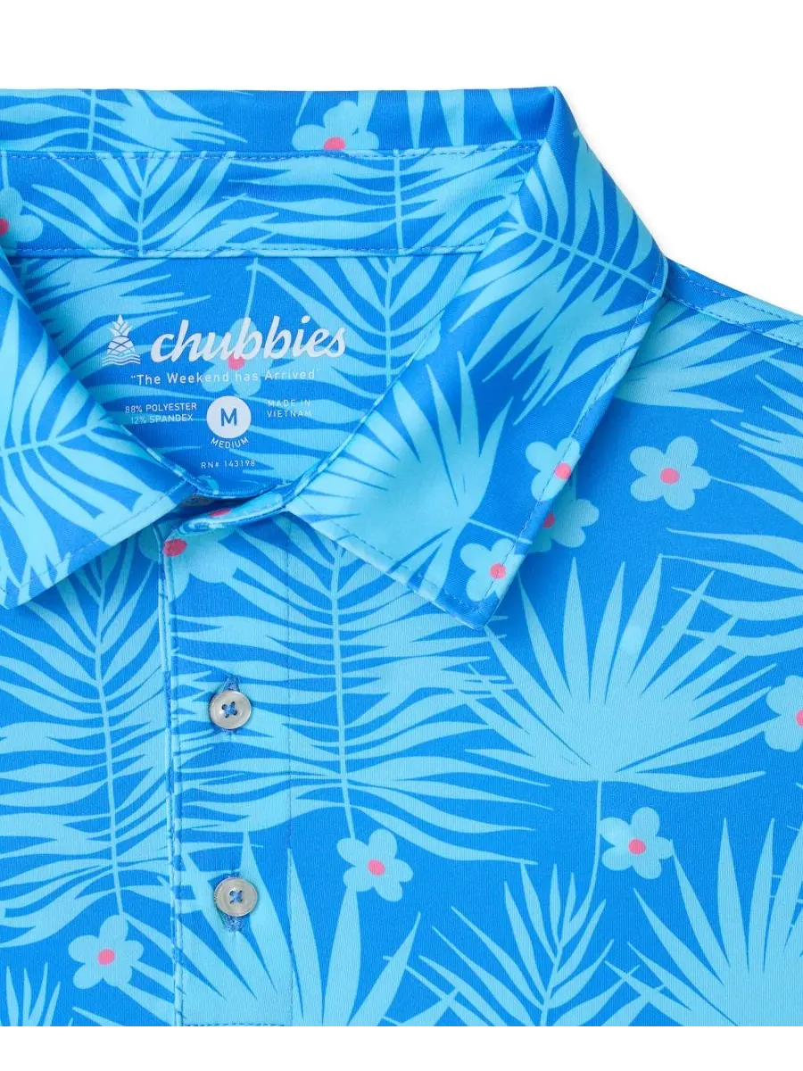 Мужская поло-рубашка Fern Flow Performance Chubbies — изображение 2 из 3, синий