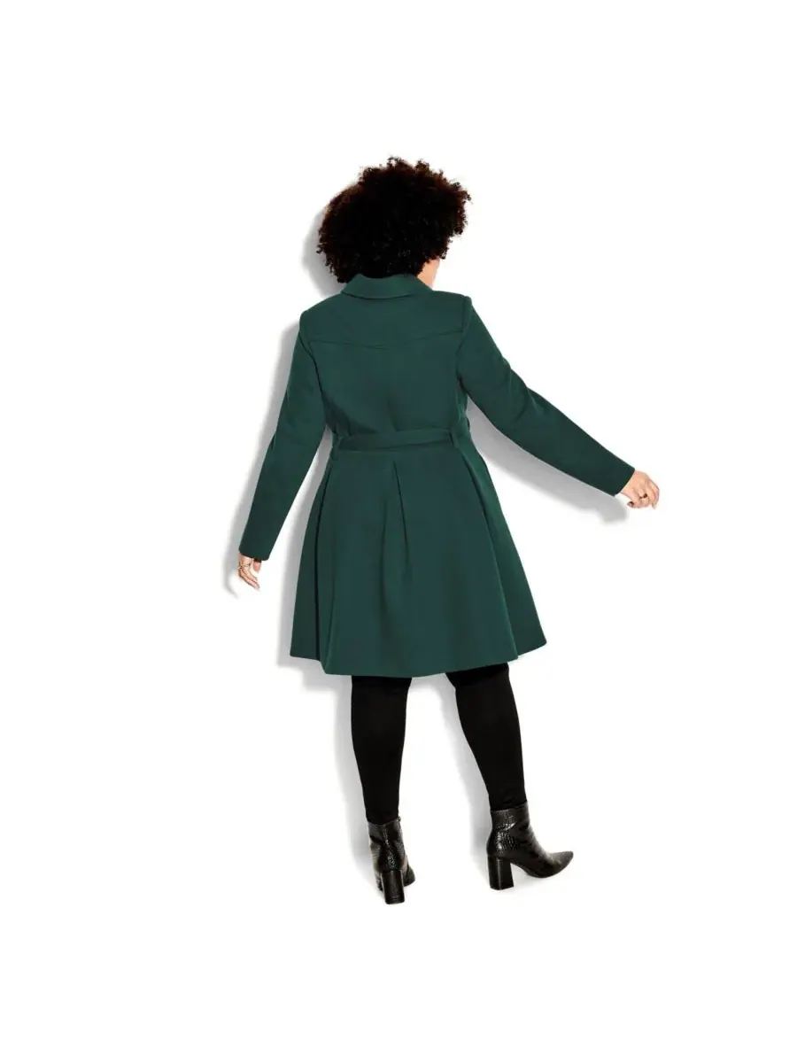 Женское пальто Blushing Belle больших размеров CITY CHIC — изображение 2 из 4, зеленый