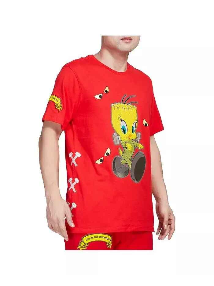 Мужская и женская красная футболка Looney Tunes Franken Tweety Freeze Max — изображение 3 из 4, красный