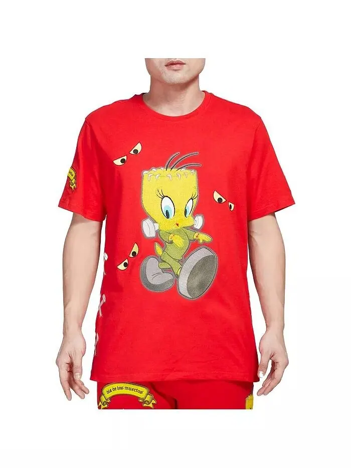 Мужская и женская красная футболка Looney Tunes Franken Tweety Freeze Max — изображение 4 из 4, красный