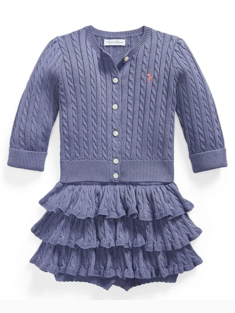 Комплект из кардигана и юбки-шорт с рюшами Polo Ralph Lauren