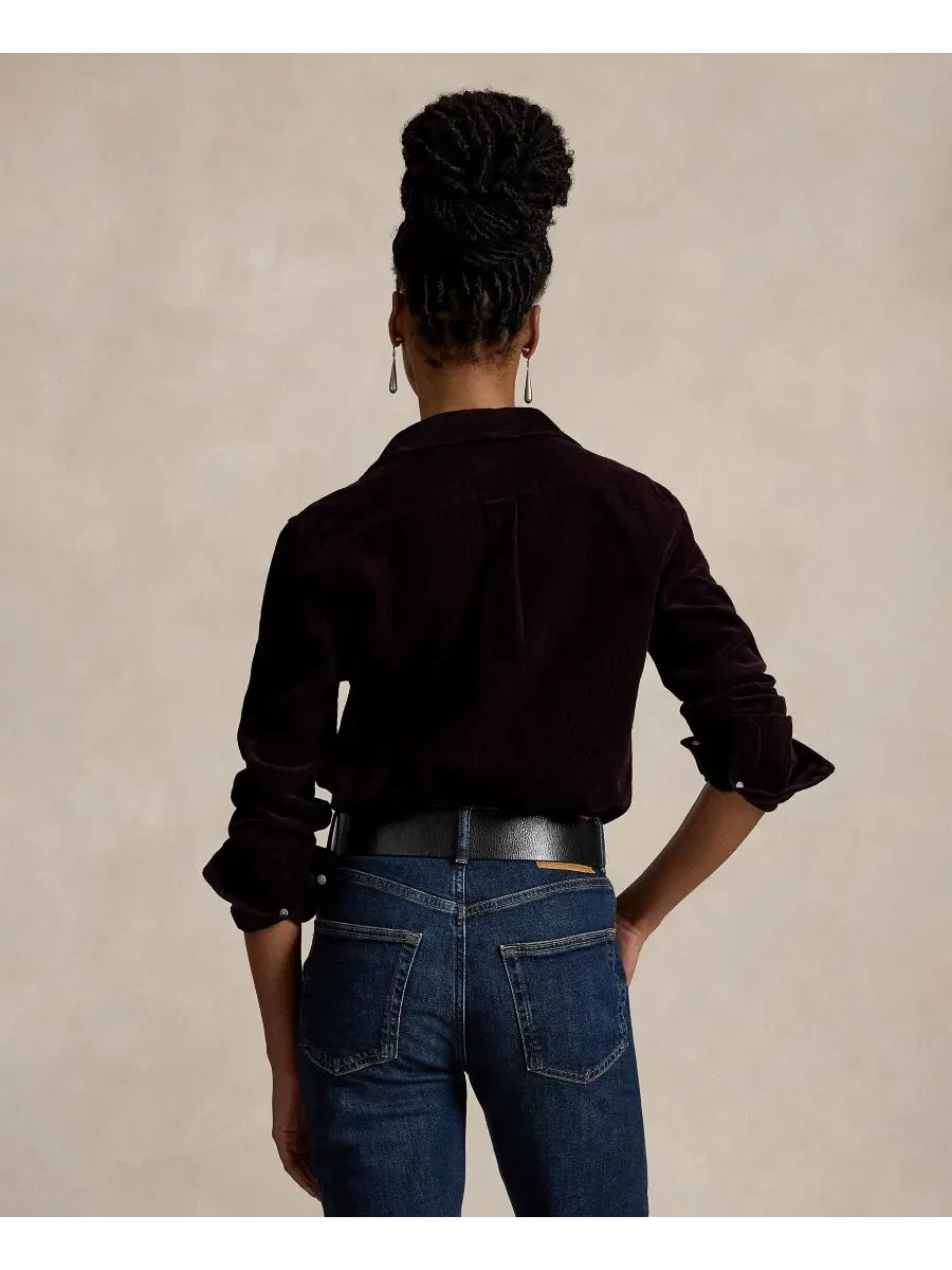 Классическая рубашка из хлопкового вельвета Polo Ralph Lauren, Midnight Merlot — изображение 4 из 5