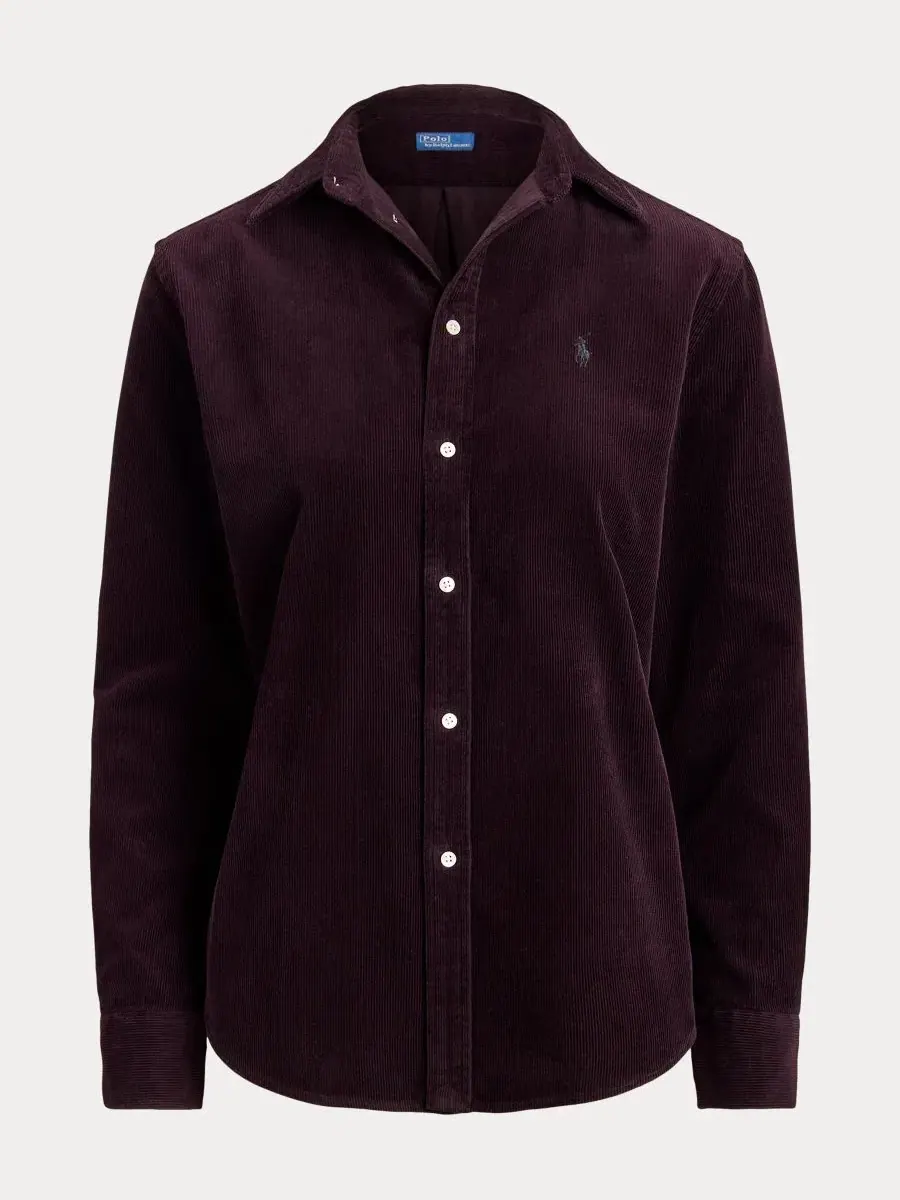 Классическая рубашка из хлопкового вельвета Polo Ralph Lauren, Midnight Merlot — изображение 5 из 5